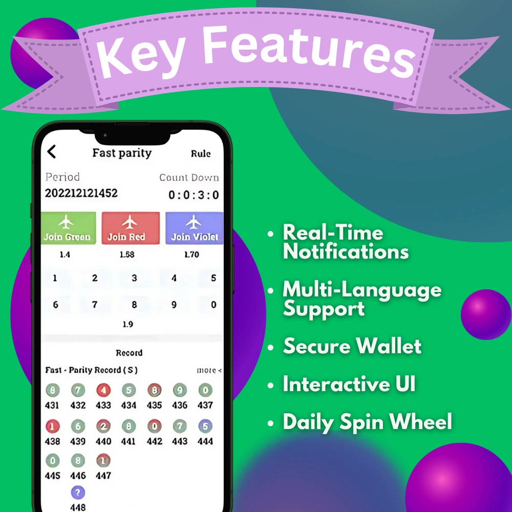 MantriMall App color-prediction gaming platform with secure transactions and referral bonuses